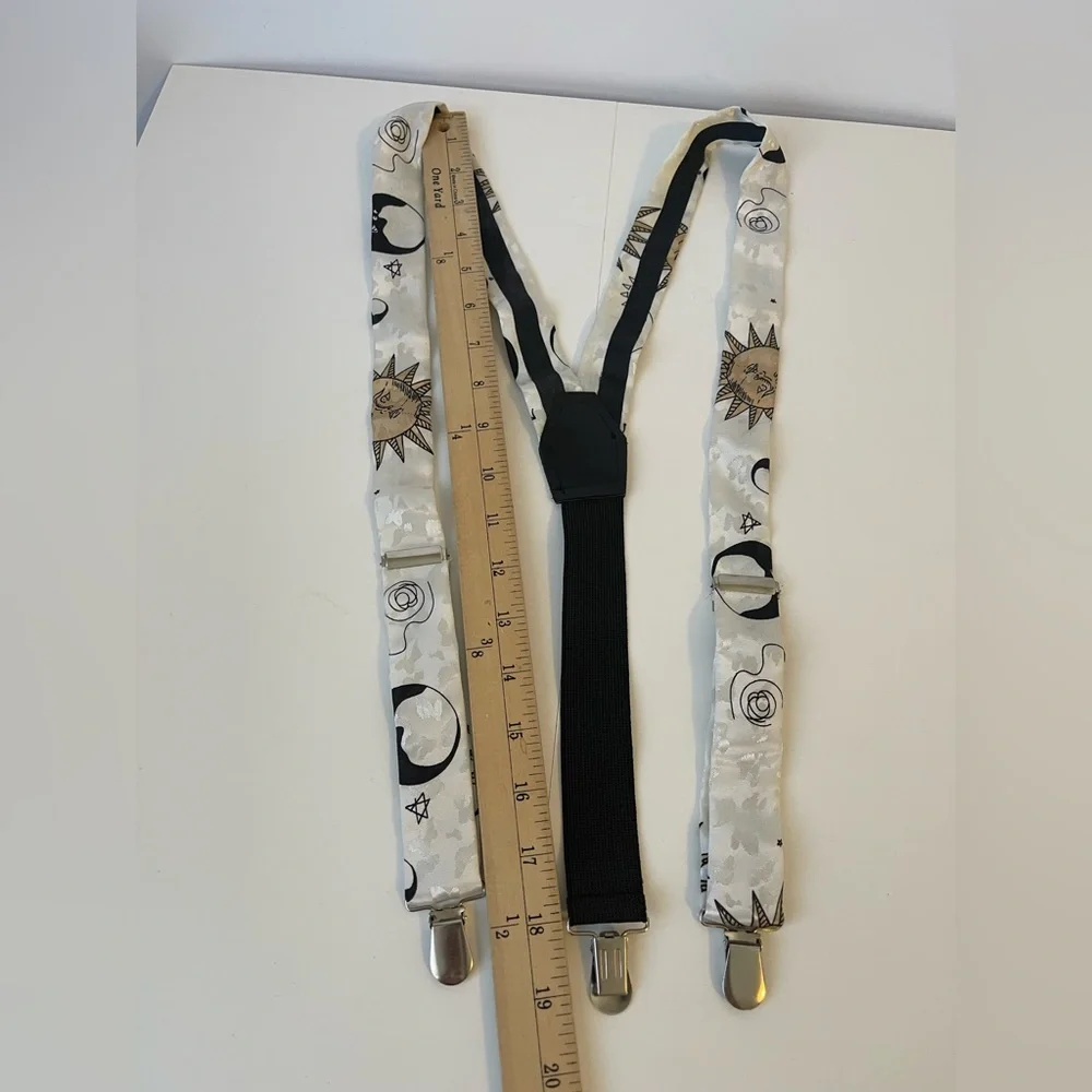 Celestial Sun Moon Stars Silk Suspenders